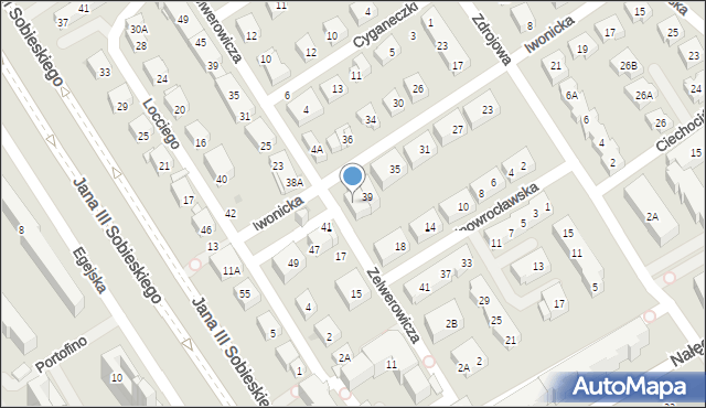 Warszawa, Zelwerowicza Aleksandra, 2E, mapa Warszawy