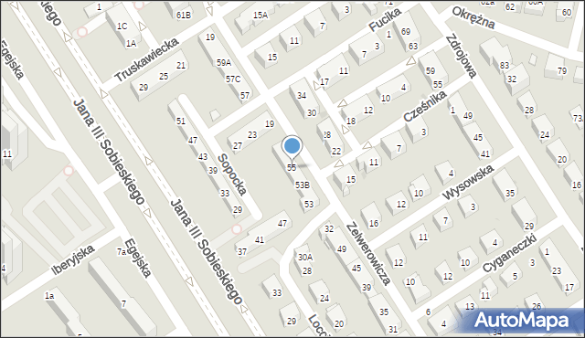 Warszawa, Zelwerowicza Aleksandra, 55, mapa Warszawy