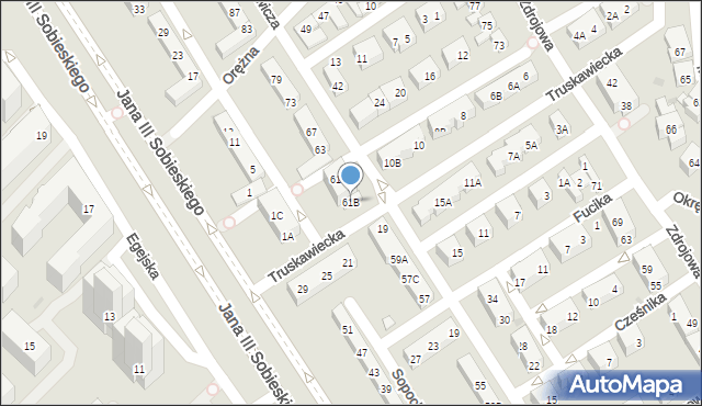 Warszawa, Zelwerowicza Aleksandra, 61B, mapa Warszawy