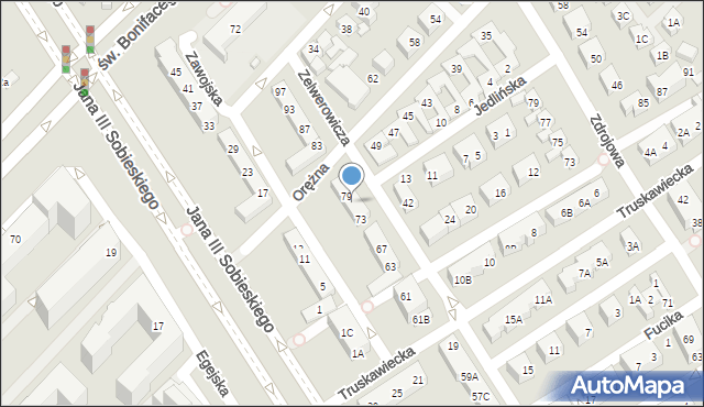 Warszawa, Zelwerowicza Aleksandra, 77, mapa Warszawy