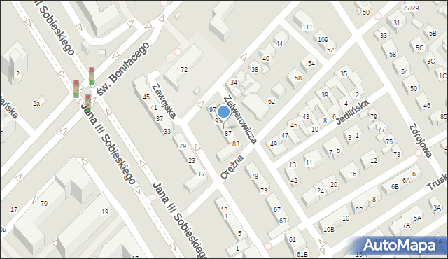 Warszawa, Zelwerowicza Aleksandra, 89, mapa Warszawy