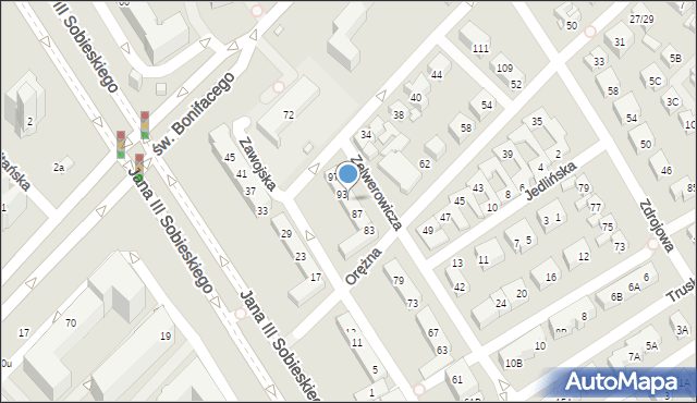 Warszawa, Zelwerowicza Aleksandra, 91, mapa Warszawy