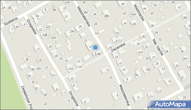 Warszawa, Zecerska, 3, mapa Warszawy