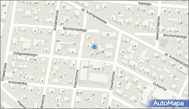 Warszawa, Żeligowskiego Lucjana, gen., 13A, mapa Warszawy