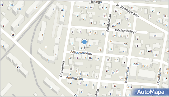 Warszawa, Żeligowskiego Lucjana, gen., 3, mapa Warszawy