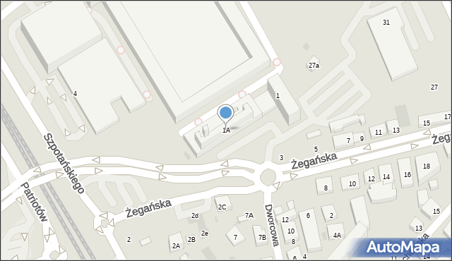 Warszawa, Żegańska, 1A, mapa Warszawy
