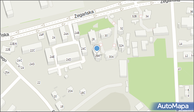 Warszawa, Żegańska, 28A, mapa Warszawy