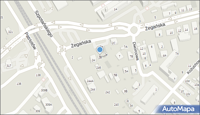 Warszawa, Żegańska, 2B, mapa Warszawy