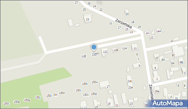 Warszawa, Zerzeńska, 11D, mapa Warszawy