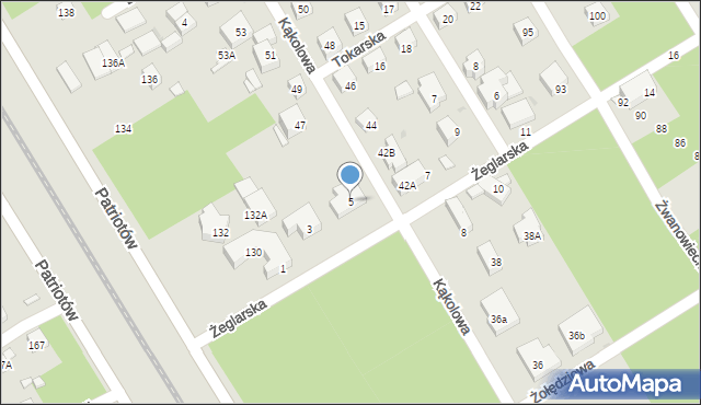 Warszawa, Żeglarska, 5, mapa Warszawy