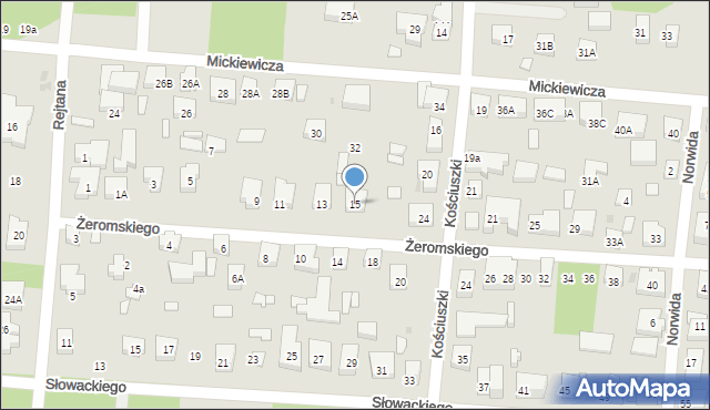 Warszawa, Żeromskiego Stefana, 15, mapa Warszawy