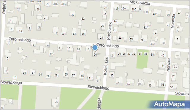 Warszawa, Żeromskiego Stefana, 20, mapa Warszawy