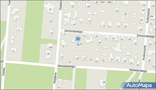 Warszawa, Żeromskiego Stefana, 4a, mapa Warszawy