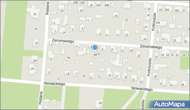 Warszawa, Żeromskiego Stefana, 6A, mapa Warszawy