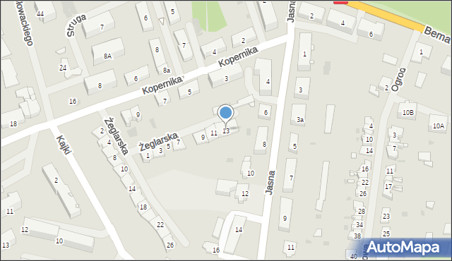 Węgorzewo, Żeglarska, 13, mapa Węgorzewo