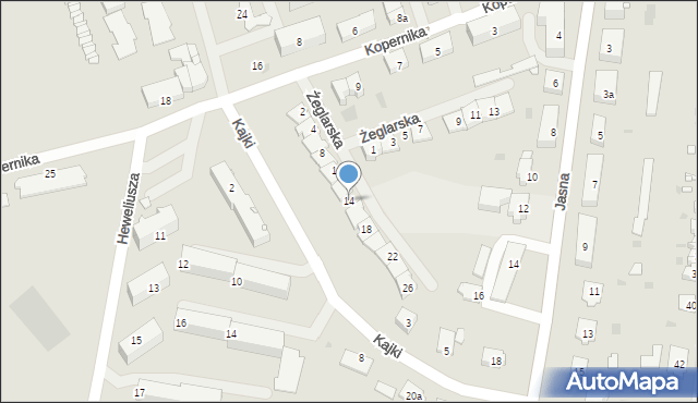 Węgorzewo, Żeglarska, 14, mapa Węgorzewo