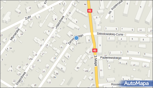 Wieluń, Żeromskiego Stefana, 1, mapa Wieluń