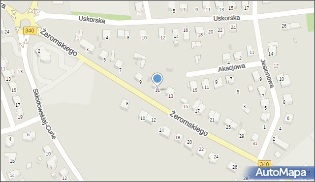 Wołów, Żeromskiego Stefana, 11, mapa Wołów