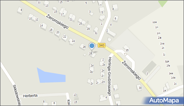 Wołów, Żeromskiego Stefana, 28a, mapa Wołów