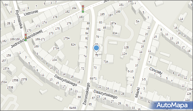 Wrocław, Żeromskiego Stefana, 75, mapa Wrocławia