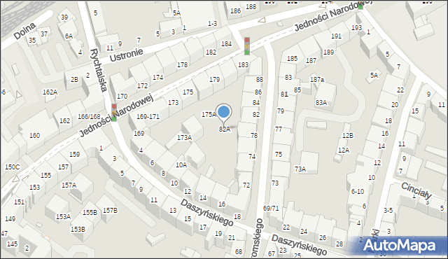 Wrocław, Żeromskiego Stefana, 82A, mapa Wrocławia