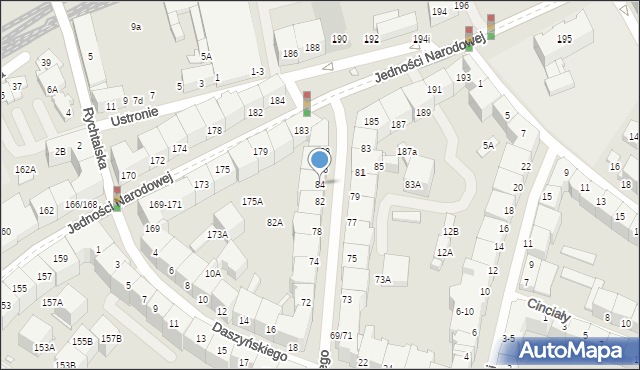 Wrocław, Żeromskiego Stefana, 84, mapa Wrocławia