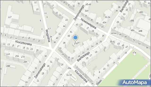Wrocław, Żeromskiego Stefana, 37A, mapa Wrocławia