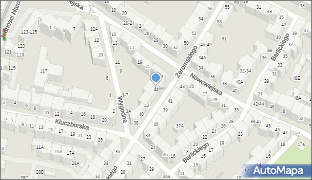 Wrocław, Żeromskiego Stefana, 44, mapa Wrocławia