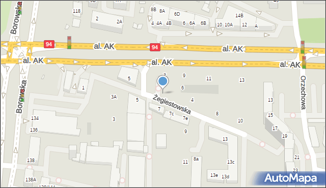 Wrocław, Żegiestowska, 4a, mapa Wrocławia