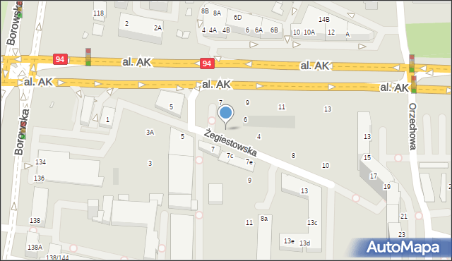 Wrocław, Żegiestowska, 4b, mapa Wrocławia