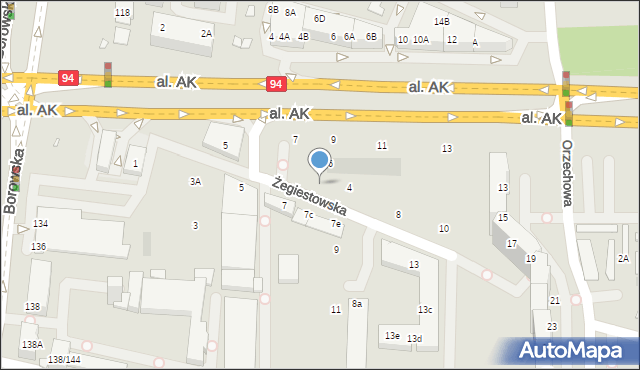 Wrocław, Żegiestowska, 4c, mapa Wrocławia