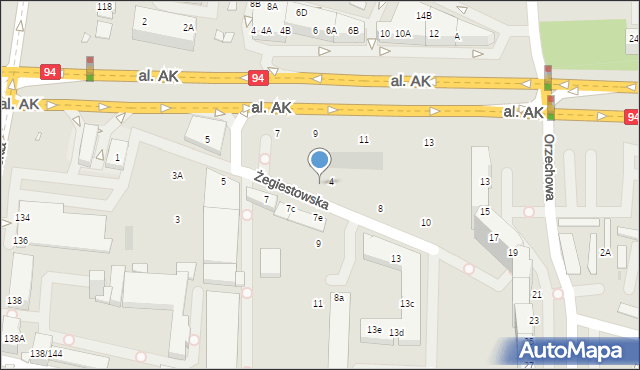 Wrocław, Żegiestowska, 4d, mapa Wrocławia