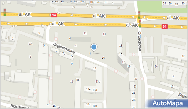 Wrocław, Żegiestowska, 8b, mapa Wrocławia