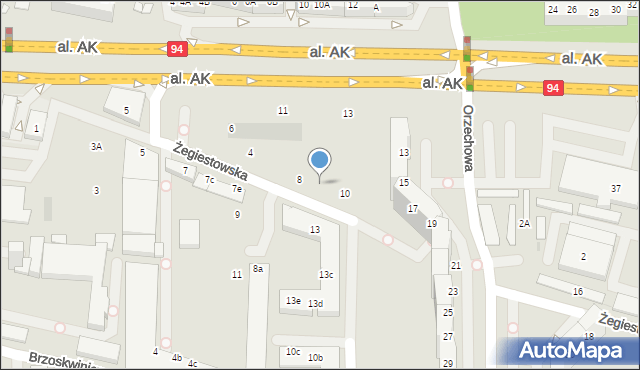Wrocław, Żegiestowska, 8c, mapa Wrocławia