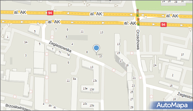 Wrocław, Żegiestowska, 8d, mapa Wrocławia