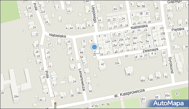 Wrocław, Zelenaya Tadeusza, 22, mapa Wrocławia