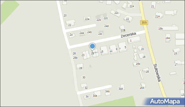 Wrocław, Zecerska, 19, mapa Wrocławia