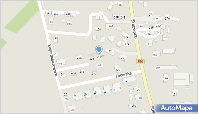 Wrocław, Zegarmistrzowska, 22c, mapa Wrocławia