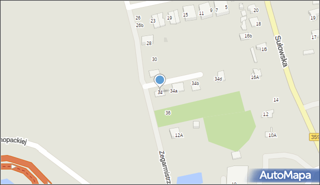 Wrocław, Zegarmistrzowska, 34, mapa Wrocławia