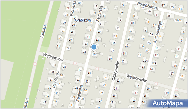Wrocław, Żeglarska, 16, mapa Wrocławia