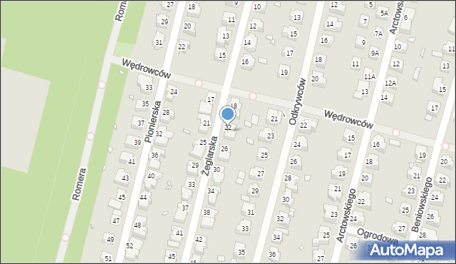 Wrocław, Żeglarska, 24, mapa Wrocławia