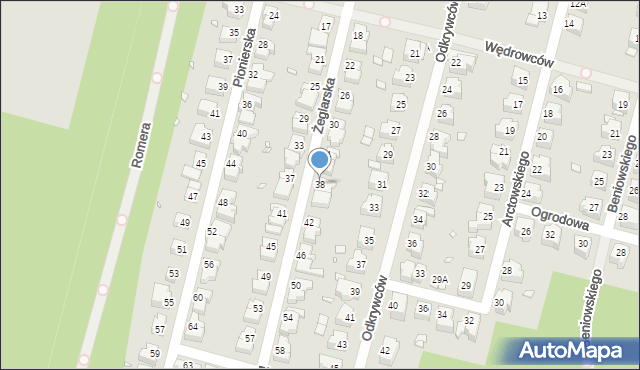 Wrocław, Żeglarska, 38, mapa Wrocławia