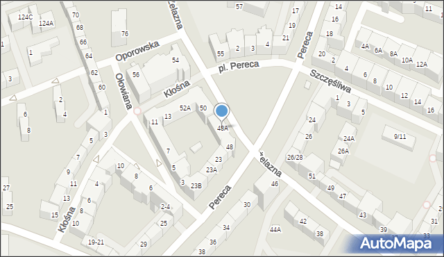 Wrocław, Żelazna, 48A, mapa Wrocławia