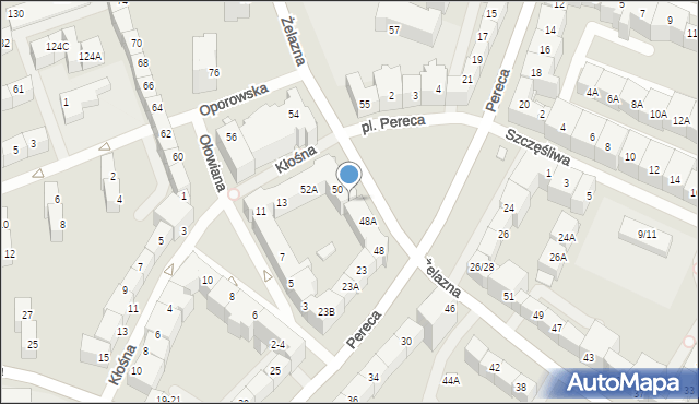 Wrocław, Żelazna, 50A, mapa Wrocławia