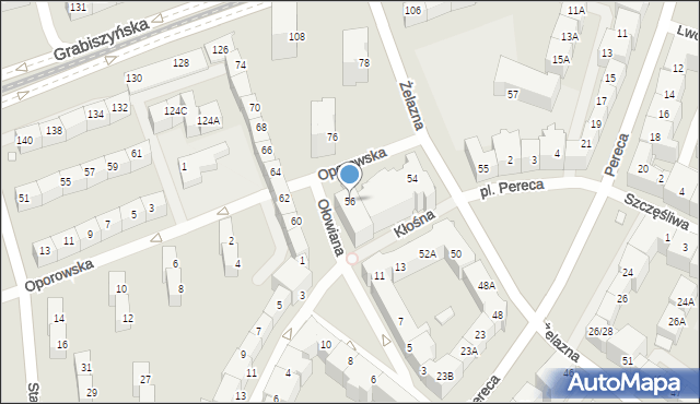 Wrocław, Żelazna, 56, mapa Wrocławia