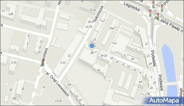 Wrocław, Zelwerowicza Aleksandra, 20, mapa Wrocławia