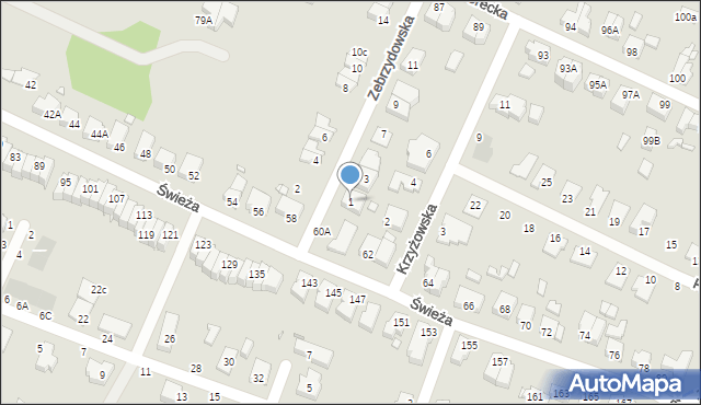 Wrocław, Zebrzydowska, 1, mapa Wrocławia