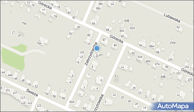 Wrocław, Zebrzydowska, 11, mapa Wrocławia