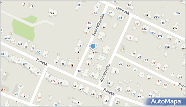 Wrocław, Zebrzydowska, 5, mapa Wrocławia