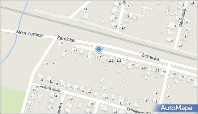 Wrocław, Żernicka, 116, mapa Wrocławia